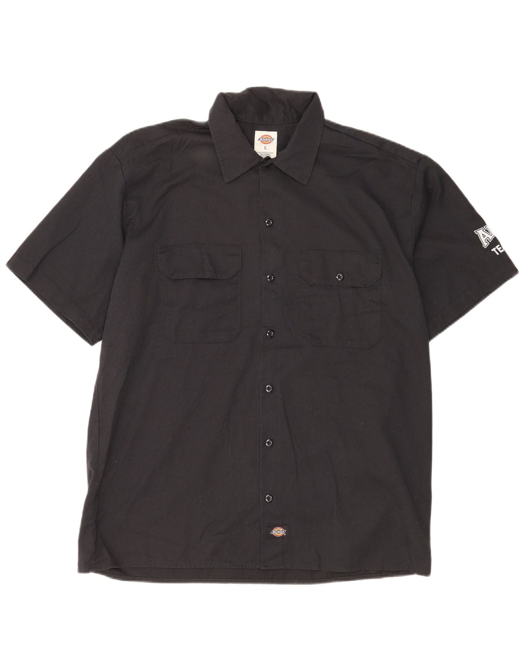 DICKIES Mens Graphic Short Sleeve Shirt Large Black Cotton