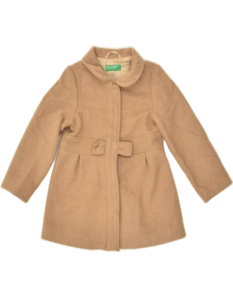 BENETTON Girls Overcoat 3-4 Years 2XS  Beige Wool | Vintage Benetton | Thrift | Second-Hand Benetton | Used Clothing | Messina Hembry 