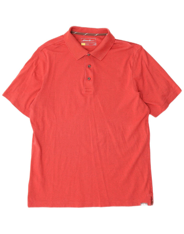 Eddie Bauer Mens Polo Shirt Medium Red Cotton