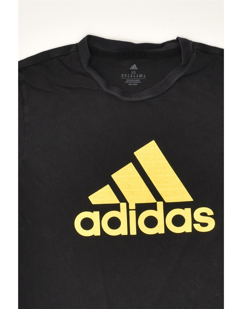 ADIDAS Mens Graphic T-Shirt Top XS Black Cotton | Vintage Adidas | Thrift | Second-Hand Adidas | Used Clothing | Messina Hembry 