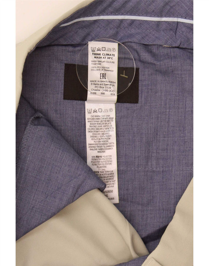 Marks & Spencer Mens Regular Suit Trousers W34 L33 Beige Polyester