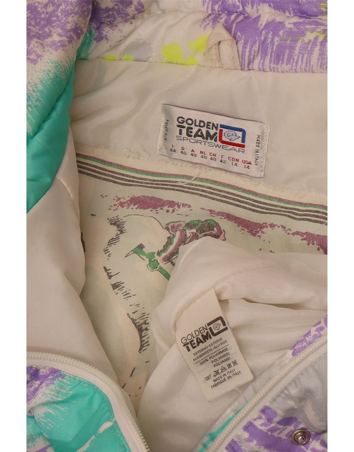 Golden Team Womens Ski Jumpsuit IT 44 Medium  Purple Colourblock Polyamide