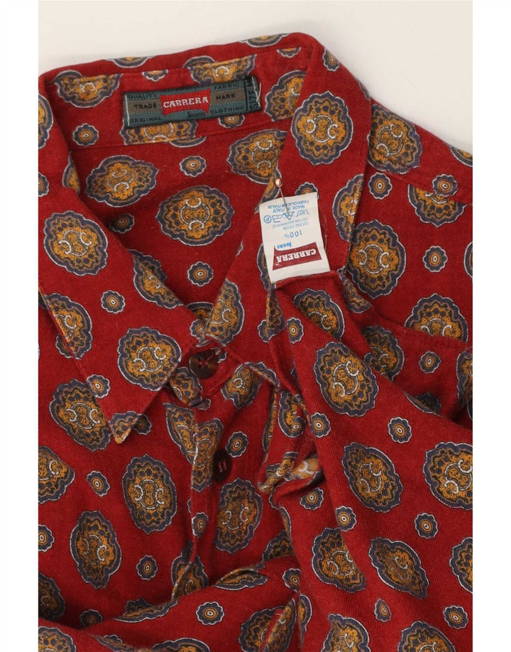 Carrera Mens Shirt Medium Red Paisley Cotton