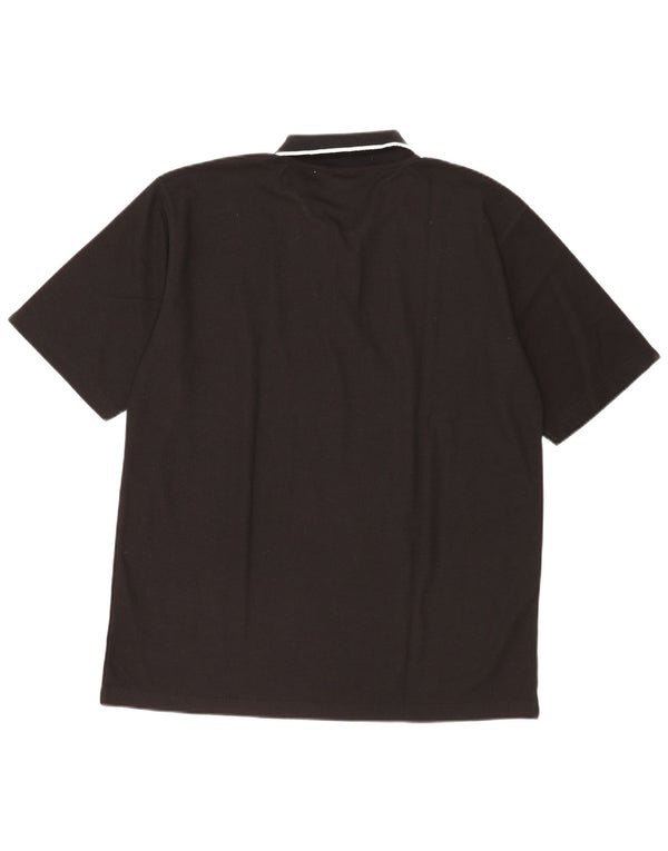 Umbro Mens Polo Shirt Large Black Polyester