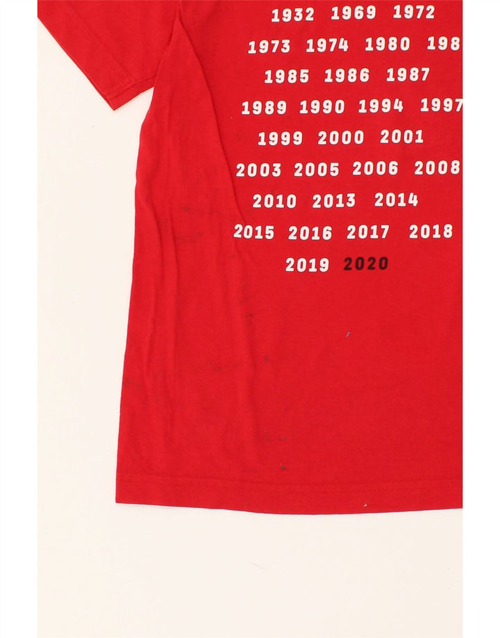 ADIDAS Boys Graphic T-Shirt Top 9-10 Years Red Cotton | Vintage Adidas | Thrift | Second-Hand Adidas | Used Clothing | Messina Hembry 