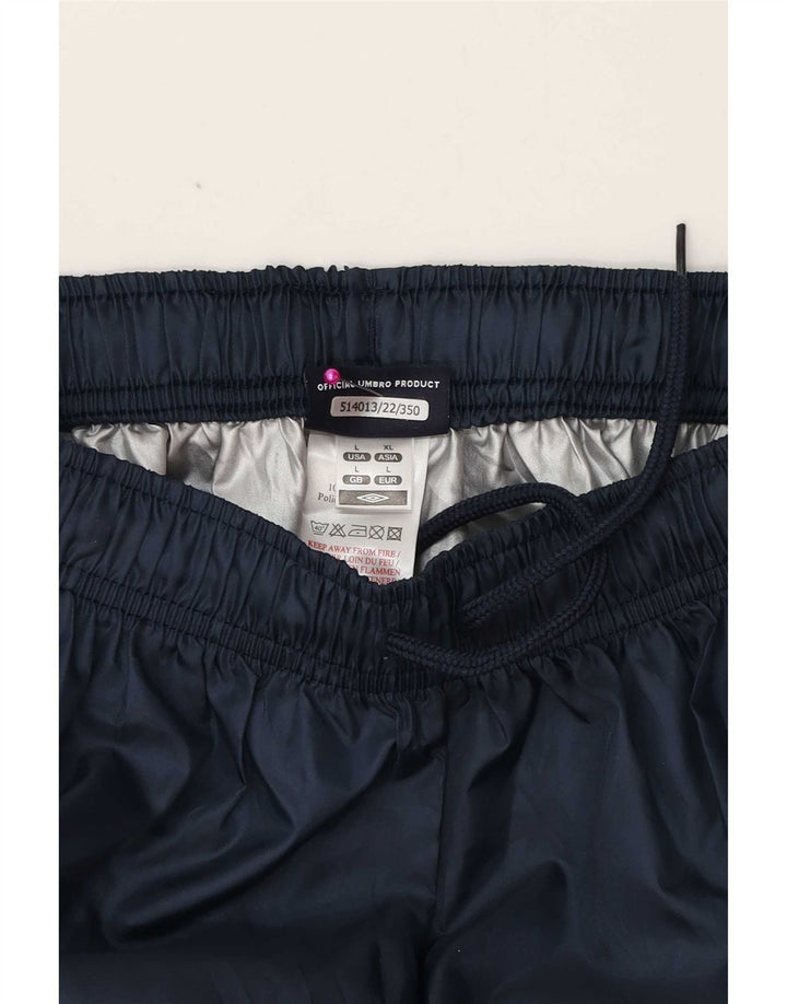 Umbro Mens Graphic Tracksuit Trousers Large  Navy Blue Polyester