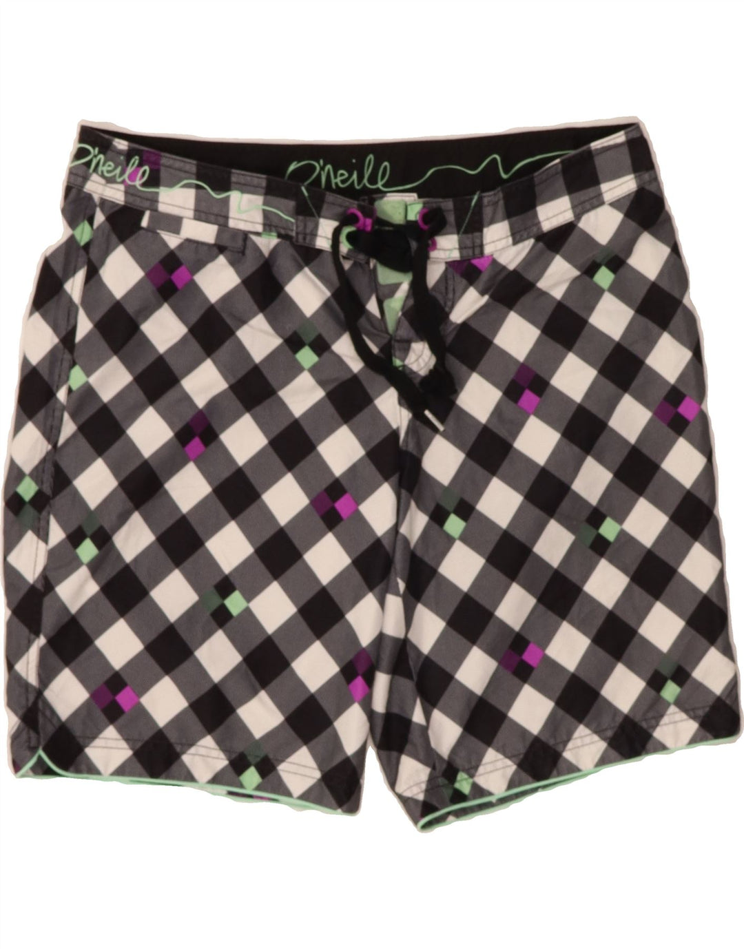 O'NEILL Mens Swimming Shorts Medium  Black Check Polyester Vintage O'Neill and Second-Hand O'Neill from Messina Hembry 