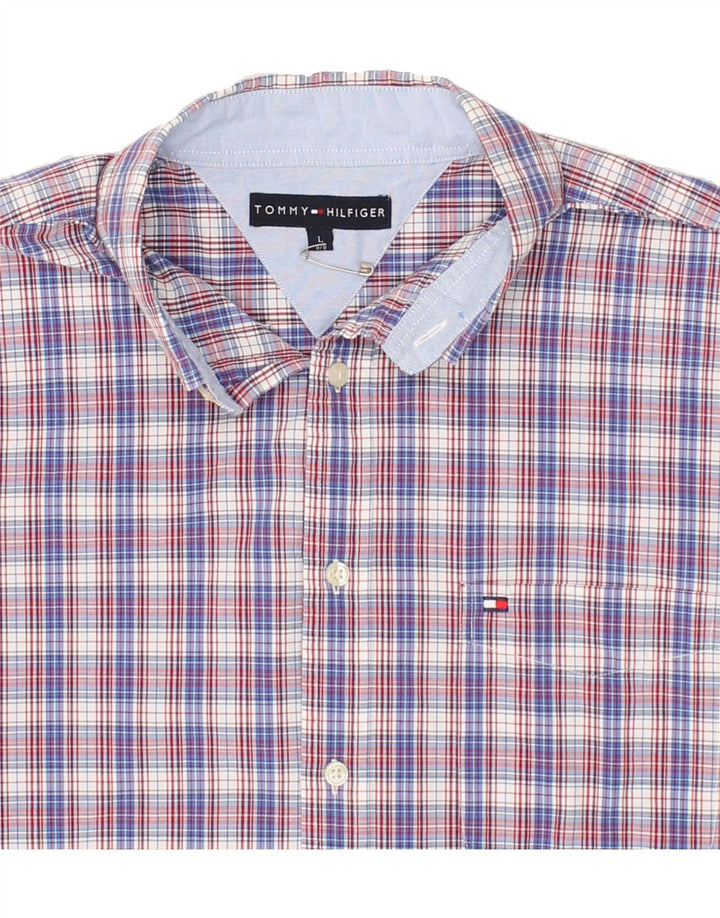 TOMMY HILFIGER Mens Shirt Large Multicoloured Check Cotton | Vintage Tommy Hilfiger | Thrift | Second-Hand Tommy Hilfiger | Used Clothing | Messina Hembry 