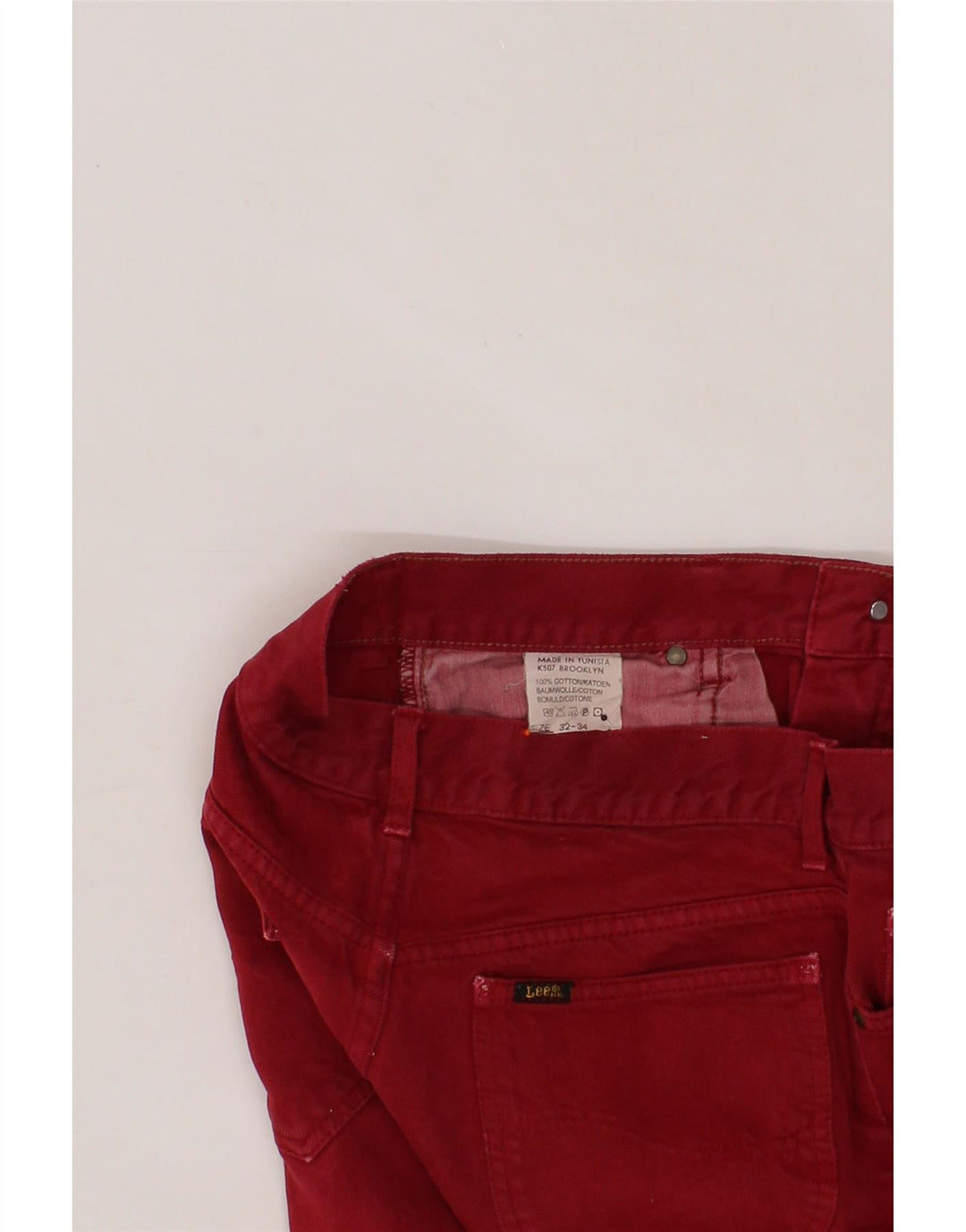 LEE Mens Straight Jeans W32 L28 Red Cotton Vintage Lee and Second-Hand Lee from Messina Hembry 