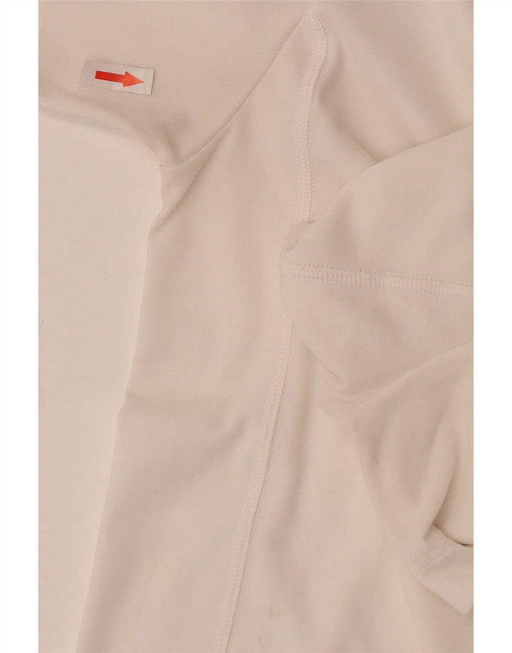 Killer Loop Mens Zip Neck T-Shirt Top XL White Polyester