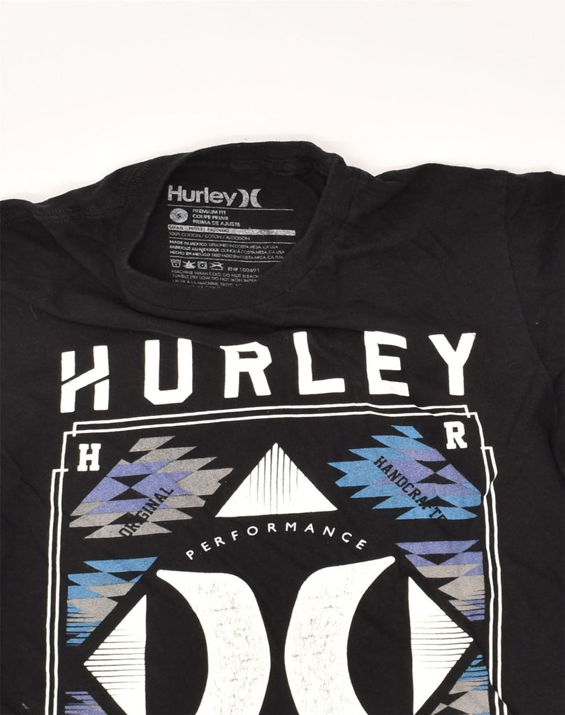 HURLEY Mens Premium Fit Graphic T-Shirt Top Small Black Cotton | Vintage Hurley | Thrift | Second-Hand Hurley | Used Clothing | Messina Hembry 