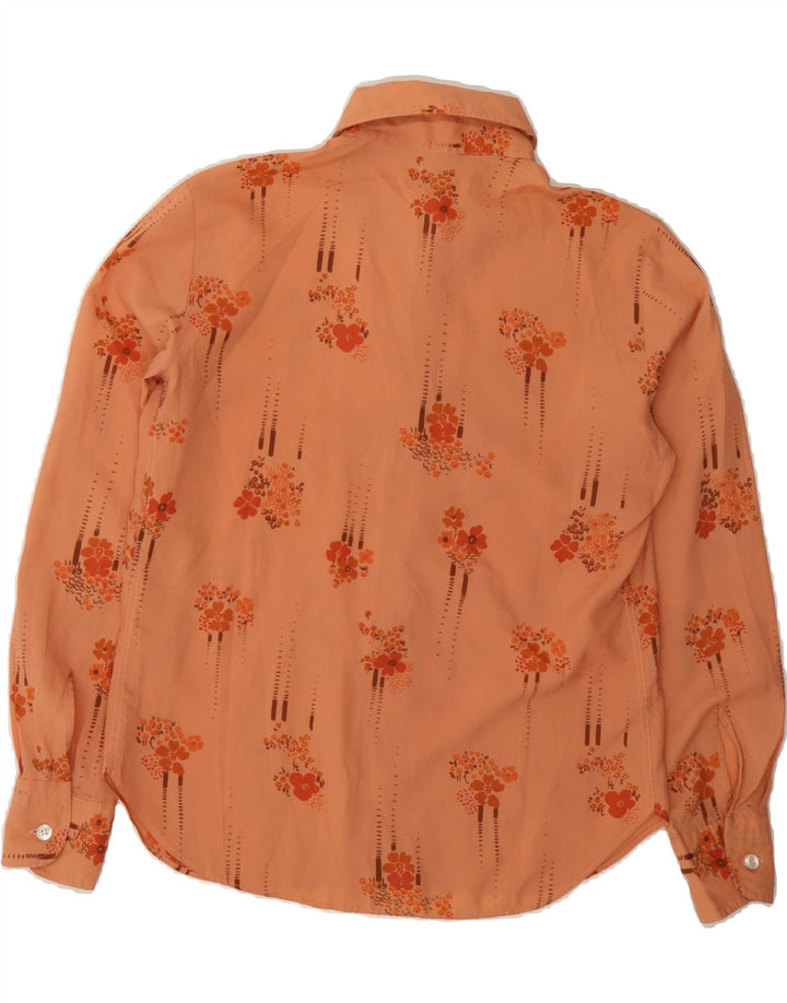 VINTAGE Womens Shirt IT 48 XL Orange Floral Vintage Vintage and Second-Hand Vintage from Messina Hembry 