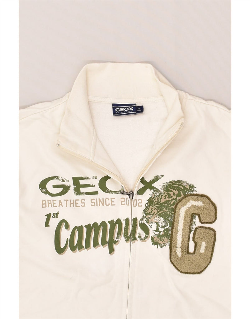 GEOX Boys Graphic Tracksuit Top Jacket 13-14 Years White Cotton | Vintage Geox | Thrift | Second-Hand Geox | Used Clothing | Messina Hembry 