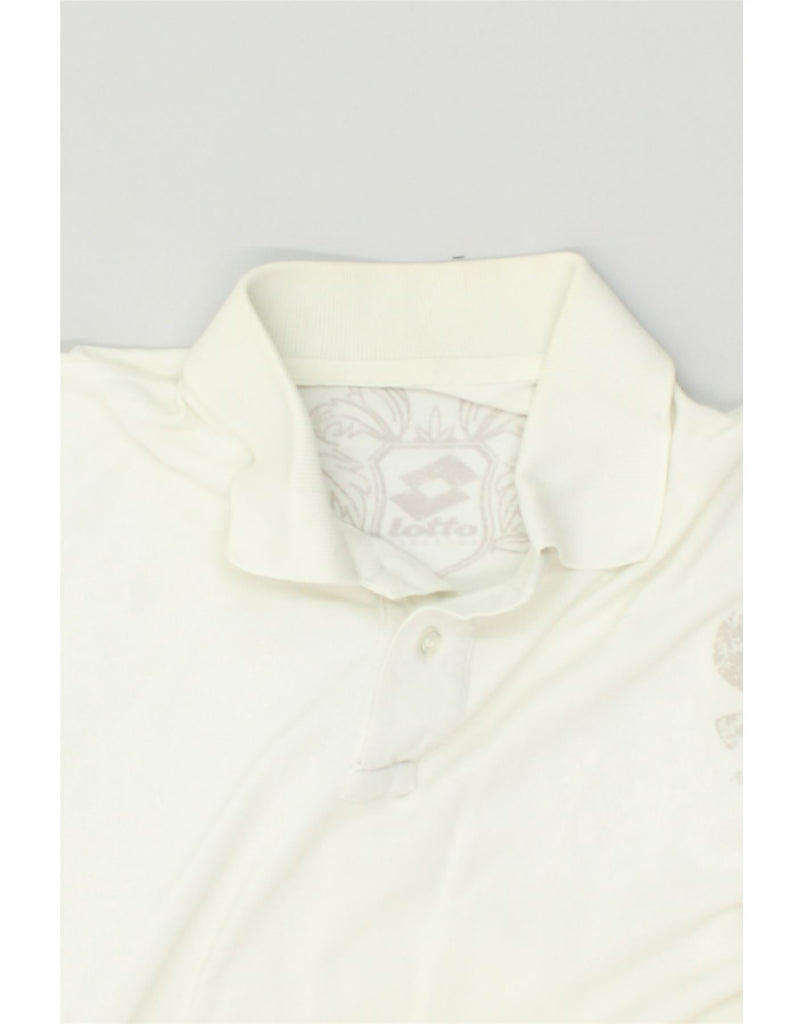 LOTTO Mens Polo Shirt Large White Cotton | Vintage Lotto | Thrift | Second-Hand Lotto | Used Clothing | Messina Hembry 