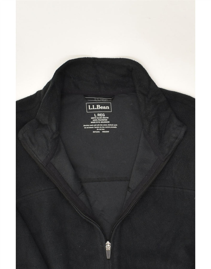 L.L.BEAN Mens Fleece Jacket UK 40 Large Black Polyester | Vintage L.L.Bean | Thrift | Second-Hand L.L.Bean | Used Clothing | Messina Hembry 