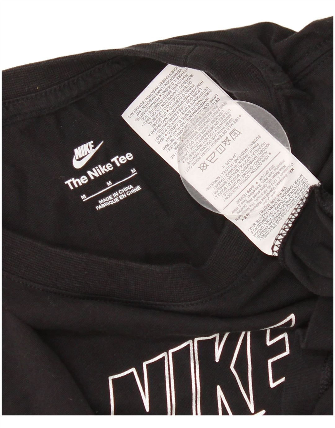 Nike Womens Graphic T-Shirt Top UK 14 Medium Black Cotton