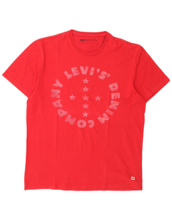 Levi's Mens Standard Fit Graphic T-Shirt Top XL Red Cotton