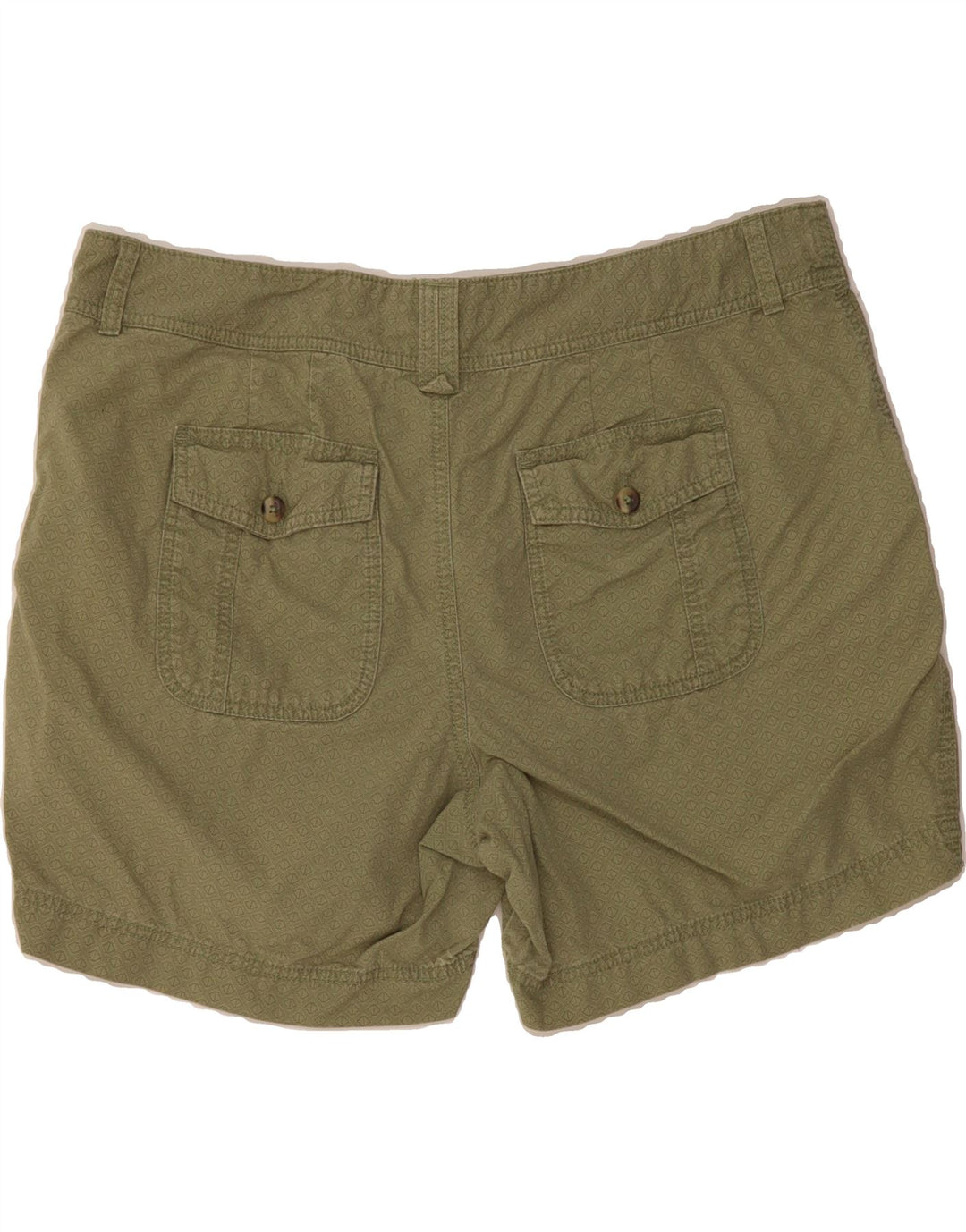 EDDIE BAUER Womens Abstract Pattern Chino Shorts US 16 2XL W38  Green Vintage Eddie Bauer and Second-Hand Eddie Bauer from Messina Hembry 