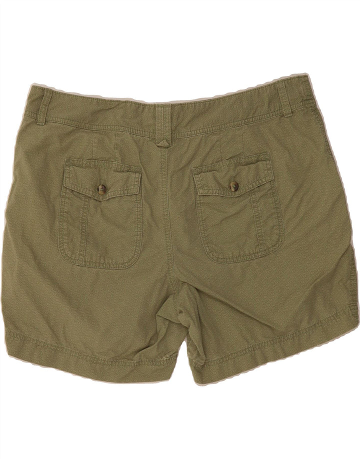 EDDIE BAUER Womens Abstract Pattern Chino Shorts US 16 2XL W38  Green Vintage Eddie Bauer and Second-Hand Eddie Bauer from Messina Hembry 