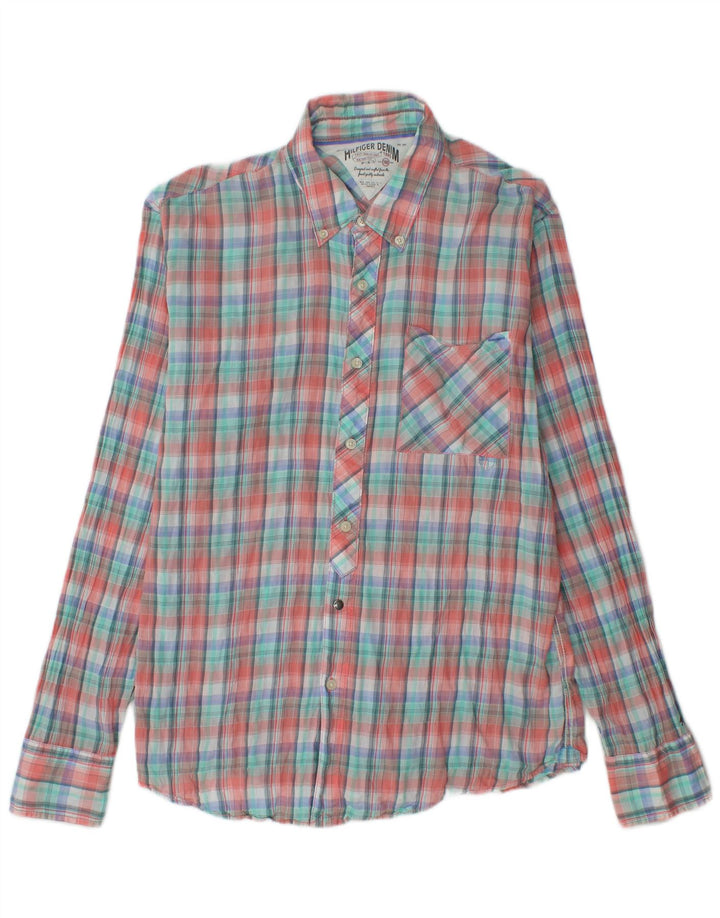 Tommy Hilfiger Mens Shirt Large Multicoloured Check Cotton
