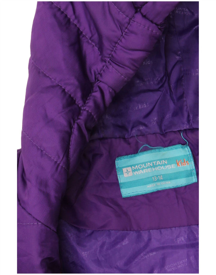 MOUNTAIN WAREHOUSE Boys Hooded Padded Jacket 13-14 Years Purple