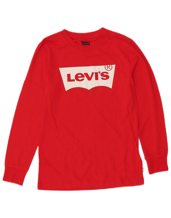 LEVI'S Boys Graphic Top Long Sleeve 9-10 Years Red Cotton