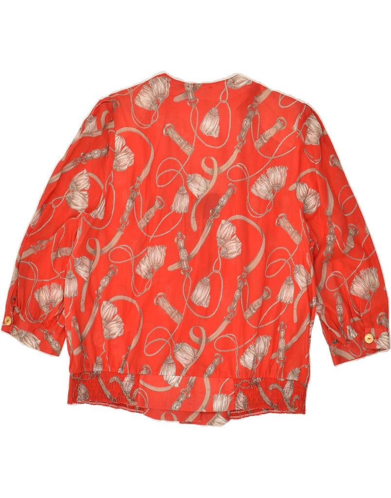 CANDA Womens Abstract Pattern Shirt Blouse UK 16 Large Red Geometric | Vintage Canda | Thrift | Second-Hand Canda | Used Clothing | Messina Hembry 