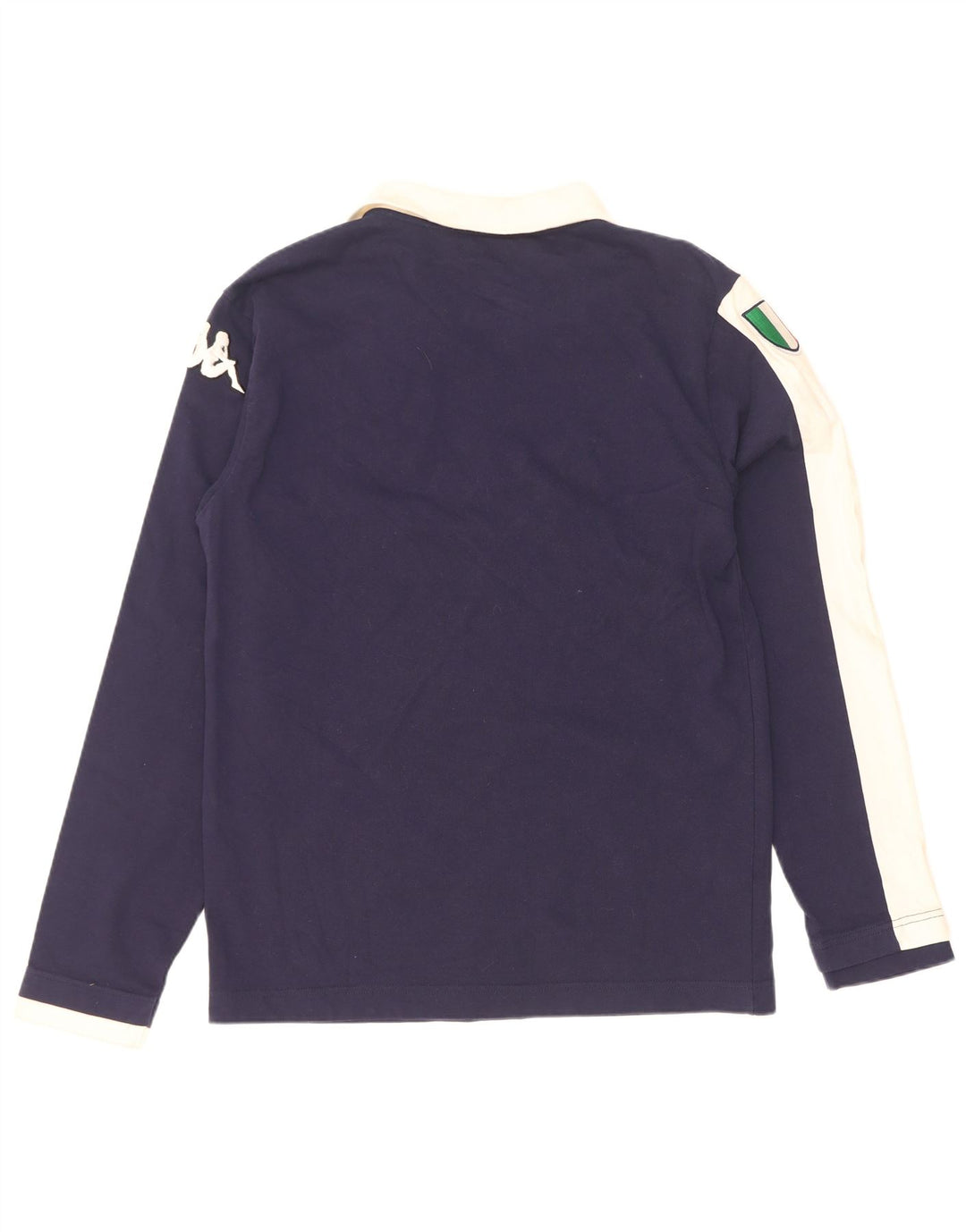 Kappa Mens Graphic Rugby Polo Shirt Medium Navy Blue Colourblock