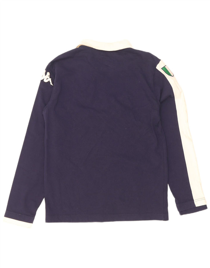 Kappa Mens Graphic Rugby Polo Shirt Medium Navy Blue Colourblock