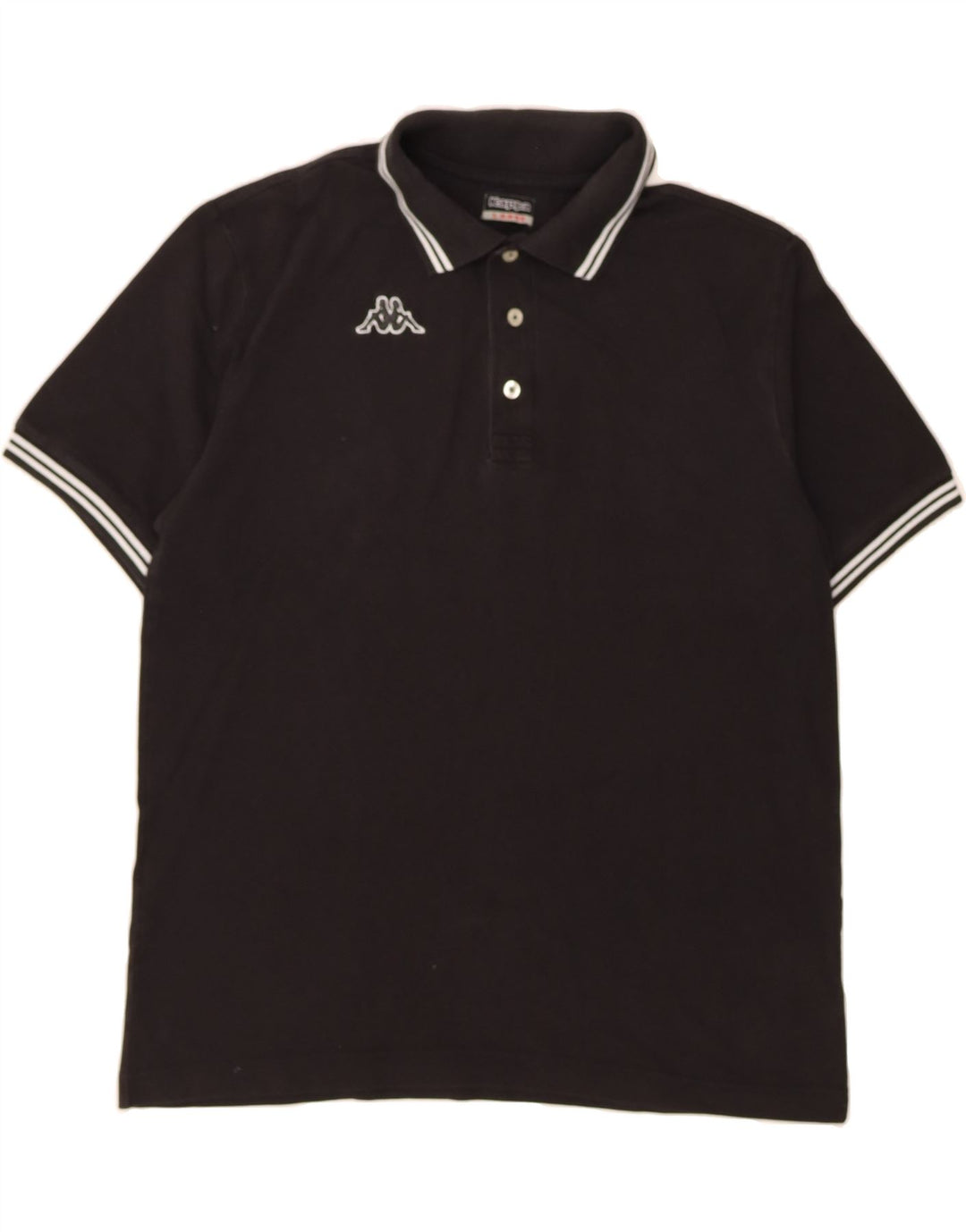 KAPPA Mens Polo Shirt Large Black Cotton Vintage Kappa and Second-Hand Kappa from Messina Hembry 