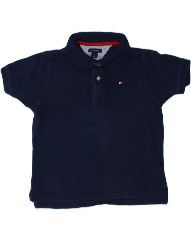 TOMMY HILFIGER Boys Polo Shirt 6-7 Years Navy Blue Cotton | Vintage Tommy Hilfiger | Thrift | Second-Hand Tommy Hilfiger | Used Clothing | Messina Hembry 