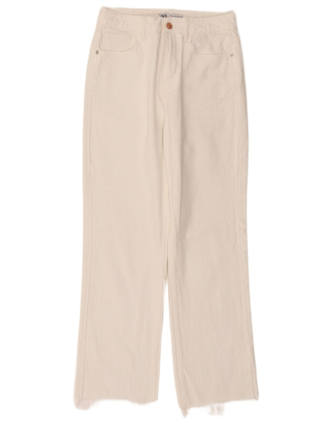 Zara Womens Straight Jeans EU 38 Small W28 L28 White Cotton