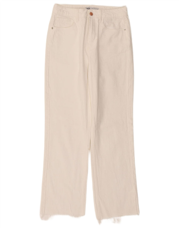 Zara Womens Straight Jeans EU 38 Small W28 L28 White Cotton