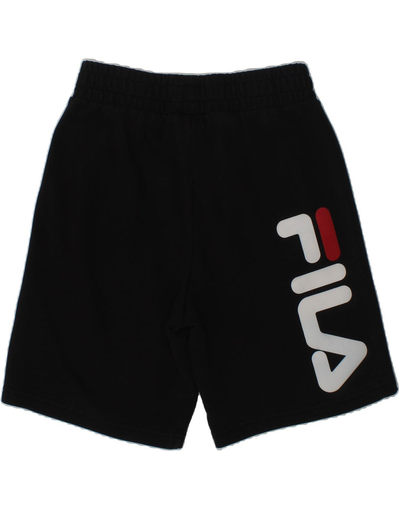 FILA Boys Graphic Sport Shorts 11-12 Years Black Cotton | Vintage Fila | Thrift | Second-Hand Fila | Used Clothing | Messina Hembry 