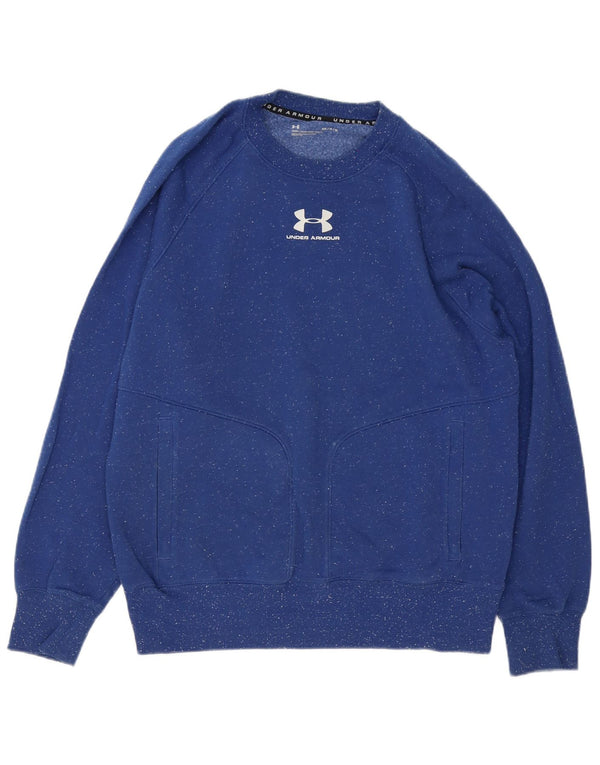 Under Armour Mens Sweatshirt Jumper Medium Blue Flecked Cotton