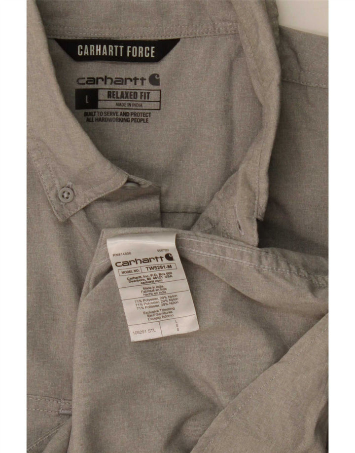 Carhartt Mens Relaxed Fit Shirt Large Grey Polyester