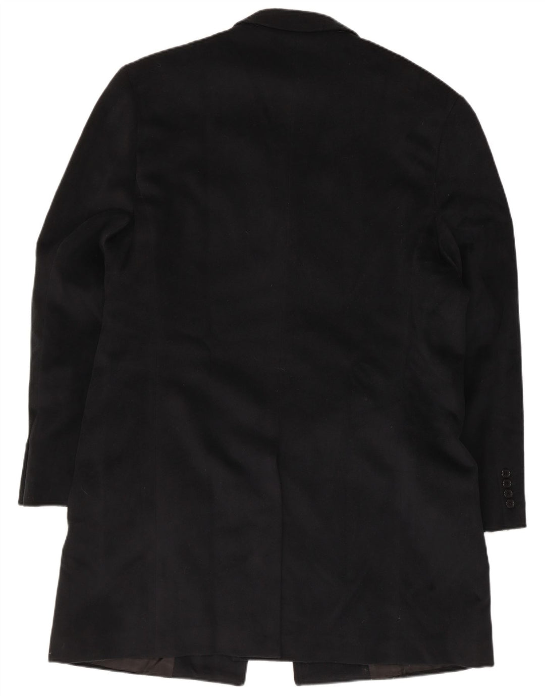 Vintage Mens Overcoat IT 54 2XL Black Wool