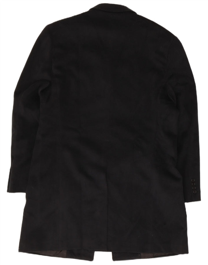 Vintage Mens Overcoat IT 54 2XL Black Wool