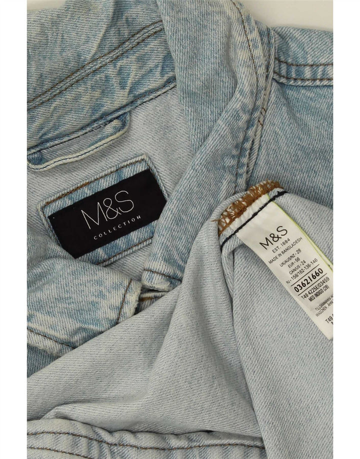 Marks & Spencer Womens Denim Jacket UK 28 6XL Blue Cotton