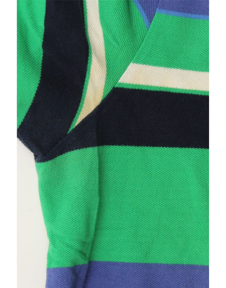 CHAPS Mens Polo Shirt Large Green Striped Cotton Vintage Chaps and Second-Hand Chaps from Messina Hembry 