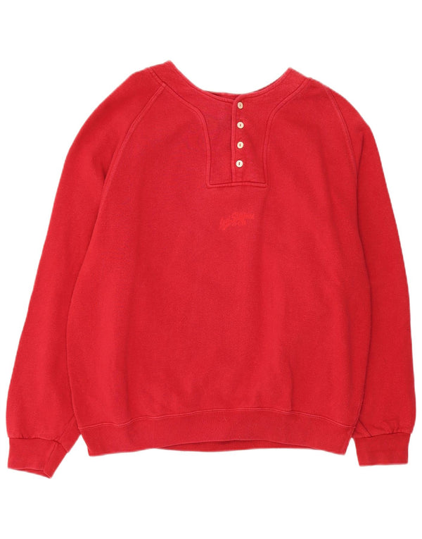 Levi's Womens Oversized Button Neck Sweatshirt Jumper UK 16 Large Red