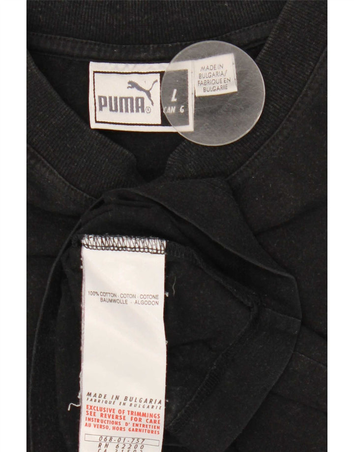 Puma Mens Graphic T-Shirt Top Large Black Cotton