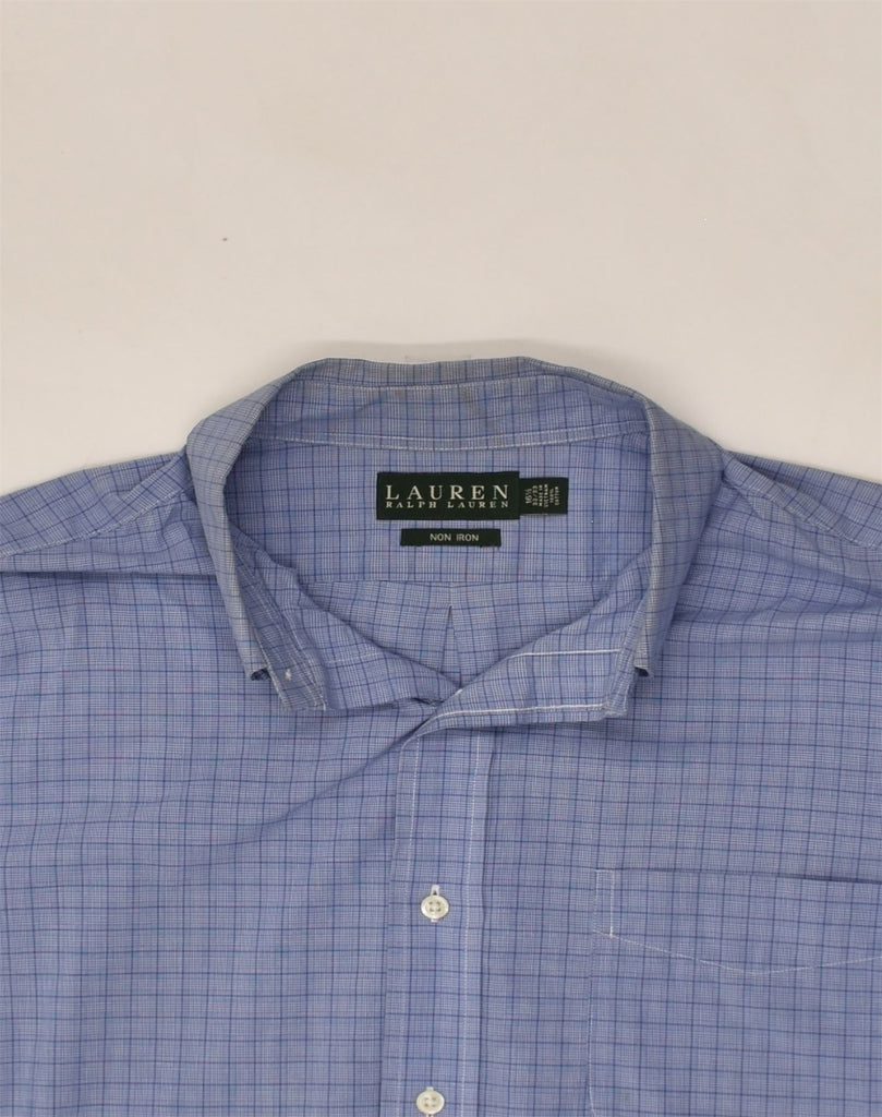 RALPH LAUREN Mens Shirt Size 16 1/2 Large Blue Check Cotton | Vintage Ralph Lauren | Thrift | Second-Hand Ralph Lauren | Used Clothing | Messina Hembry 