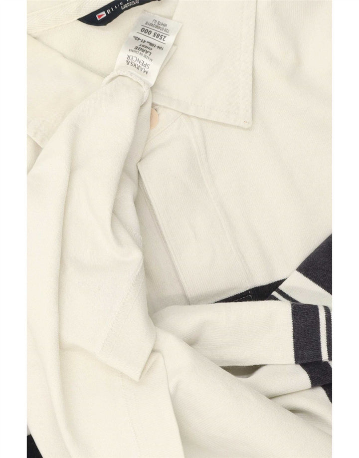Marks & Spencer Mens Blue Harbour Polo Shirt Large White Colourblock