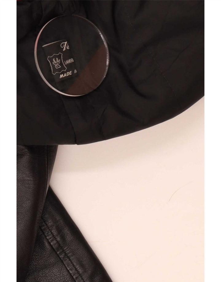 John and Son's Mens Leather Jacket IT 50 Large Black