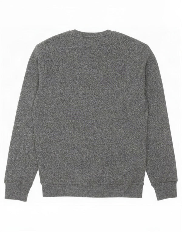 Superdry Mens Sweatshirt Jumper Large Grey Flecked Cotton