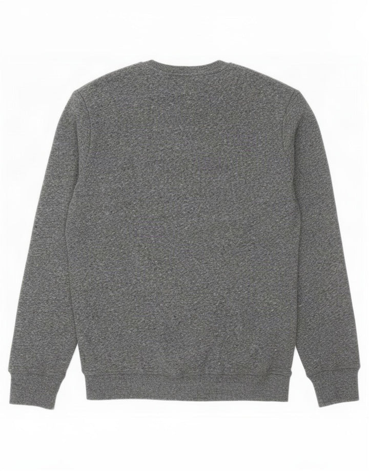 Superdry Mens Sweatshirt Jumper Large Grey Flecked Cotton