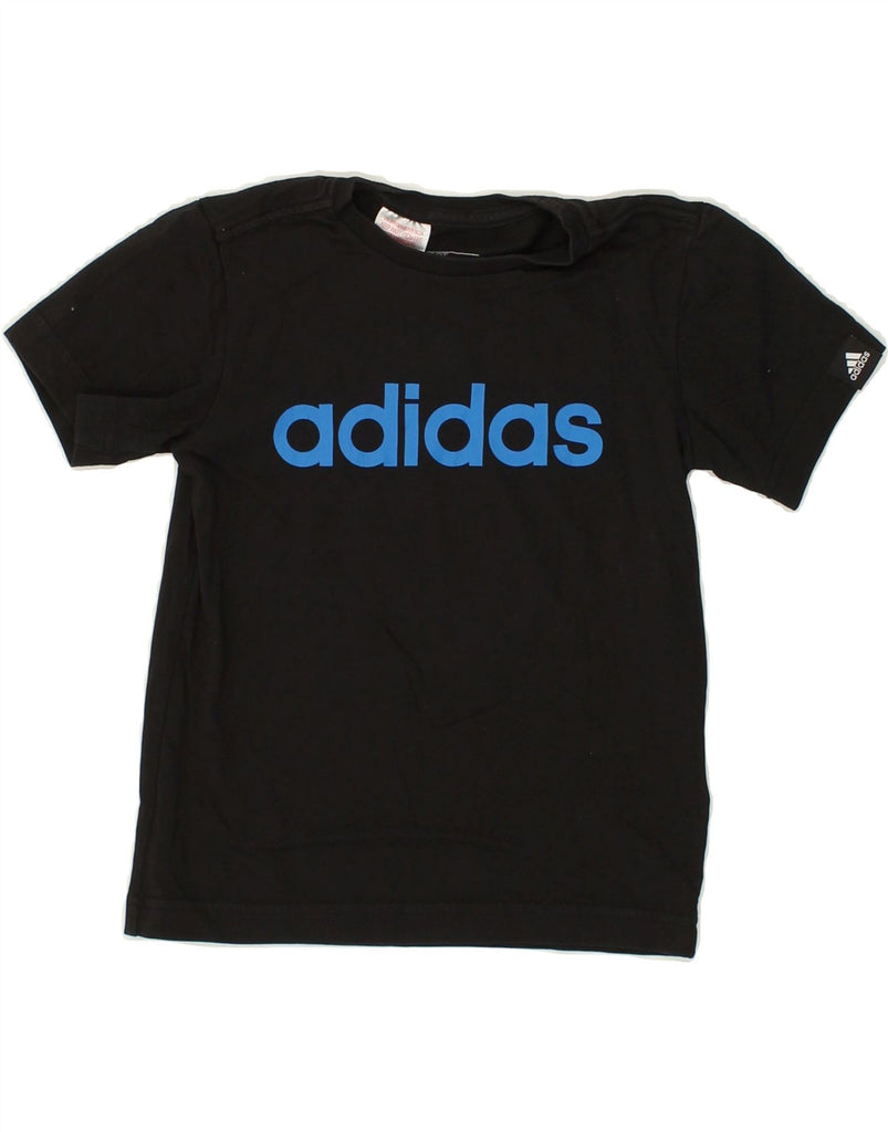 ADIDAS Boys Graphic T-Shirt Top 5-6 Years  Black Cotton | Vintage Adidas | Thrift | Second-Hand Adidas | Used Clothing | Messina Hembry 