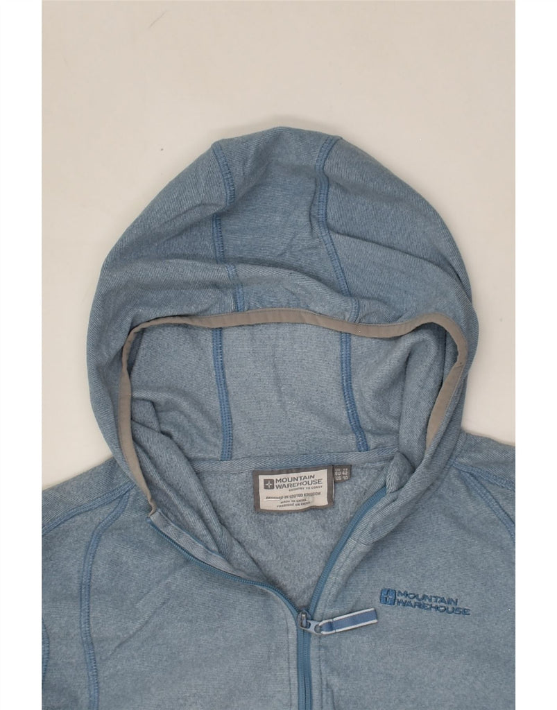 MOUNTAIN WAREHOUSE Womens Hooded Fleece Jacket UK 14 Large  Blue Polyester | Vintage Mountain Warehouse | Thrift | Second-Hand Mountain Warehouse | Used Clothing | Messina Hembry 