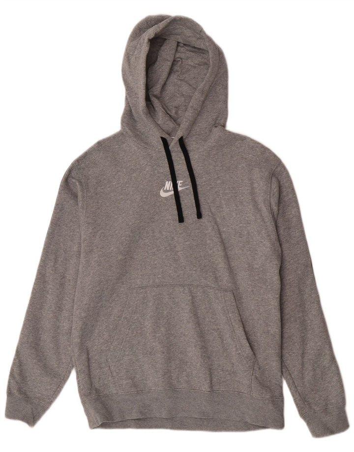 Nike Mens Graphic Hoodie Jumper Medium Grey Cotton